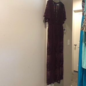 Maroon Lace Romper